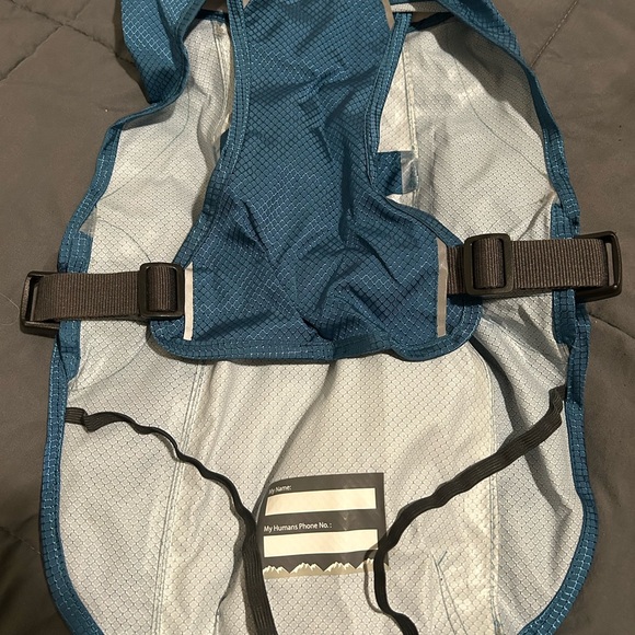 Arcadia Trail Reflective Dog Raincoat - Blue and Gray - Picture 2 of 3